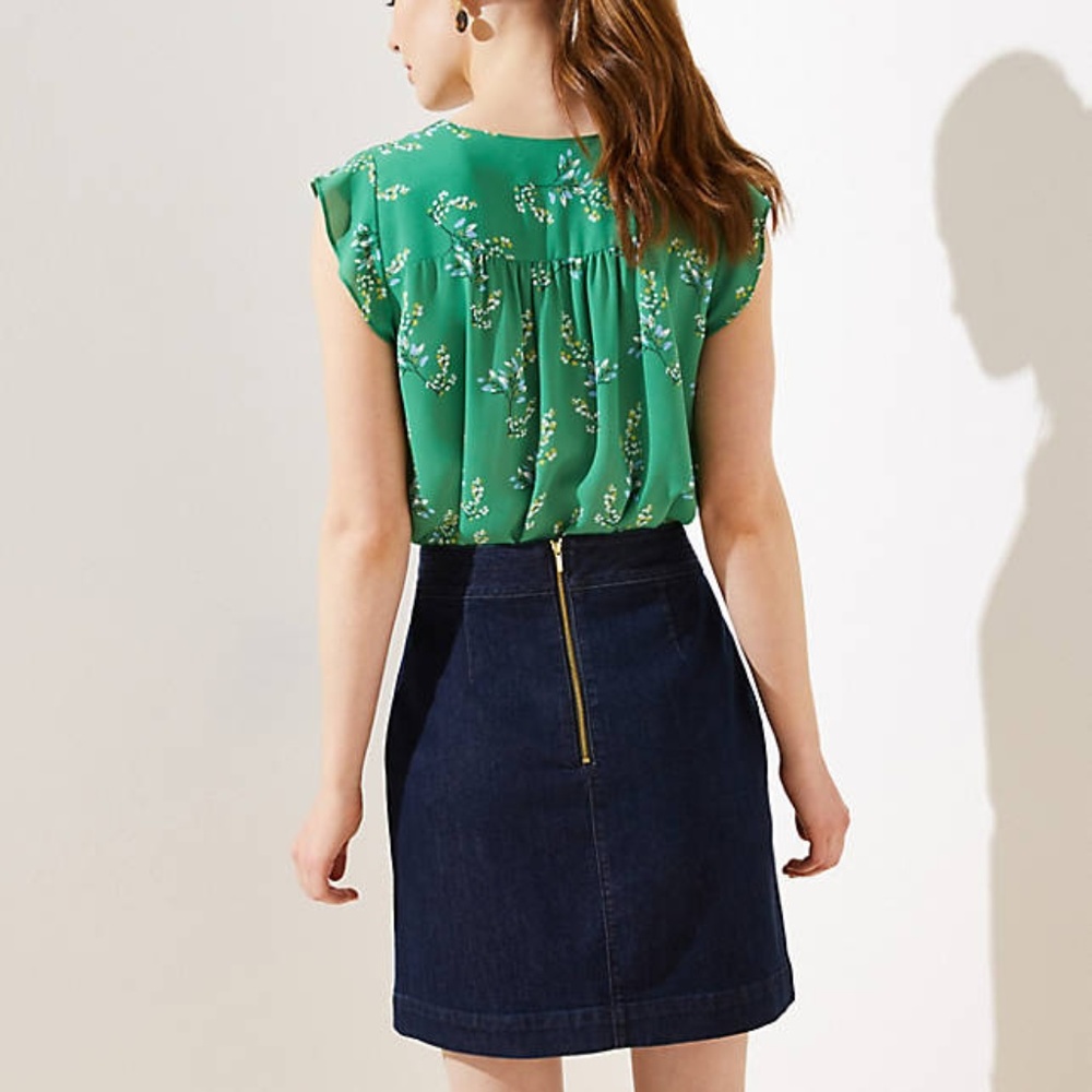 NWT LOFT DENIM POCKET SHIFT SKIRT 10 - Picture 4 of 7